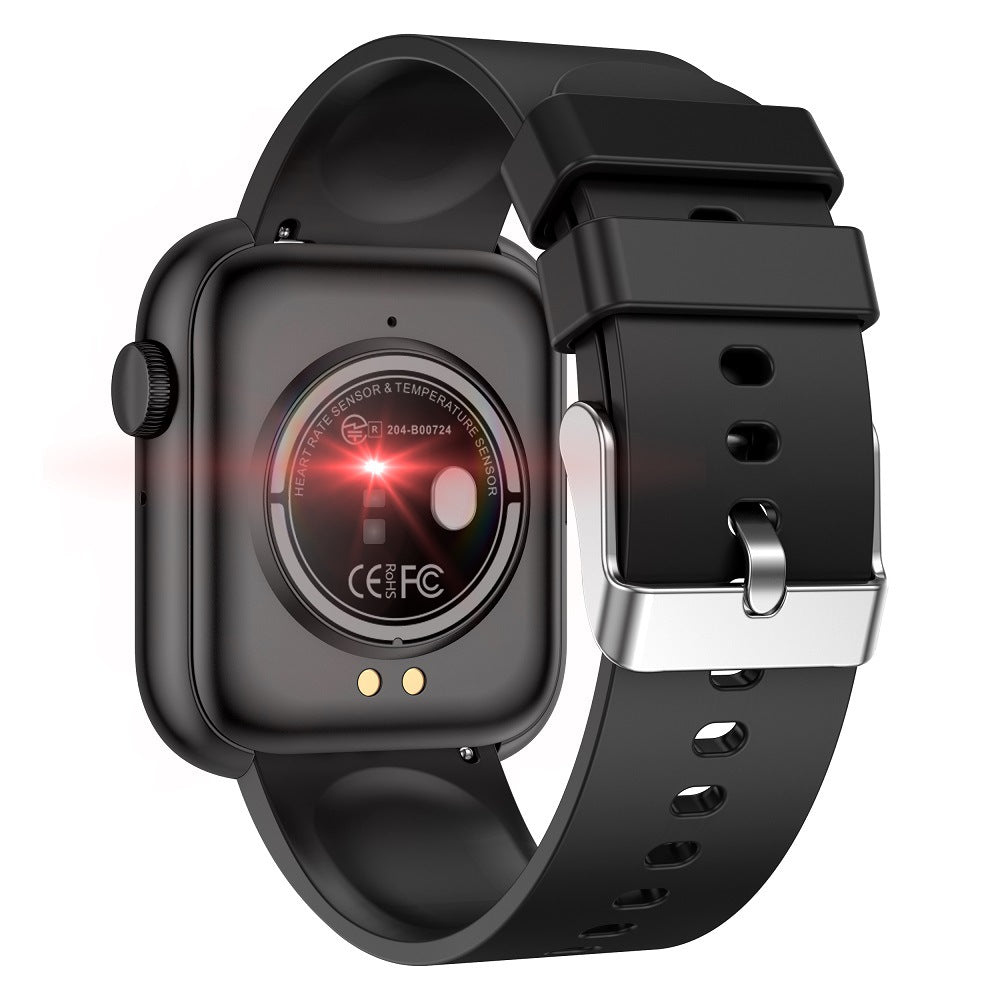 QX7 Body Temperature Health Metal 185 Bluetooth Calling SOS Knob Control Smart Watch