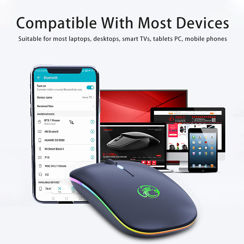Luminous Charging Bluetooth Dual-mode Wireless Silent Mouse Desktop Notebook